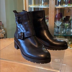 Black moto ankle boots
